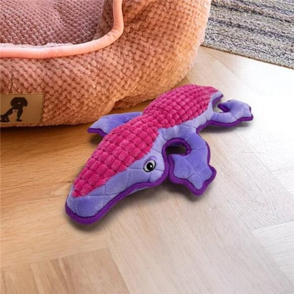 Squeaky & Plush Tough Buddy Lizard Dog Toy, Chew Level 4 - Picture 7 of 7